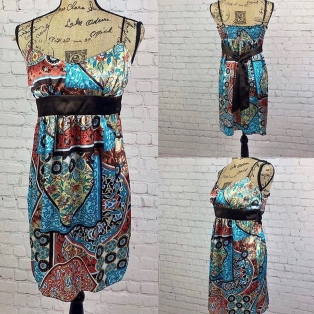 Takara Boho Print Back Tie Dress